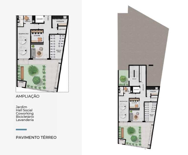 Pavimento térreo com ampliação